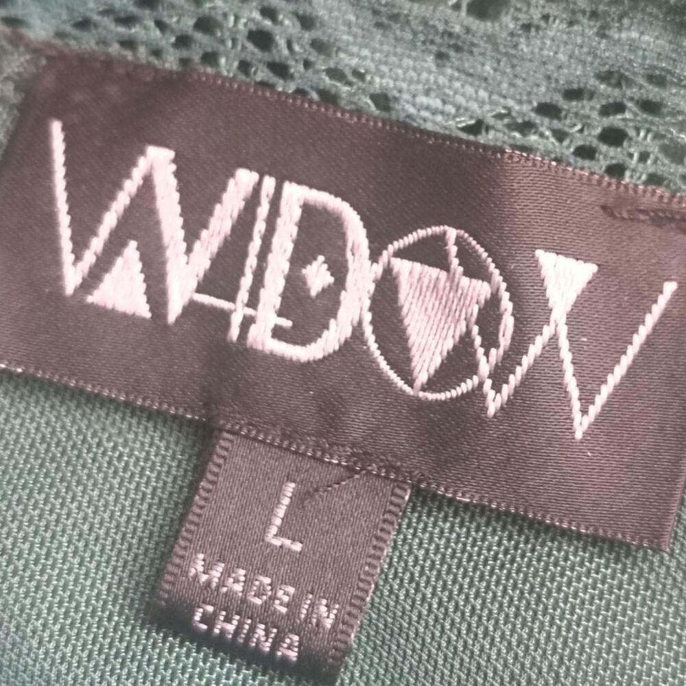 Widow Teal Burnout Velvet Lace Camisole Tank Top Women's Large Gothic Fairycore - Picture 5 of 6